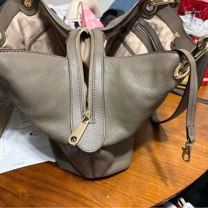 Michael Kors Gray Leather Shoulder Bag